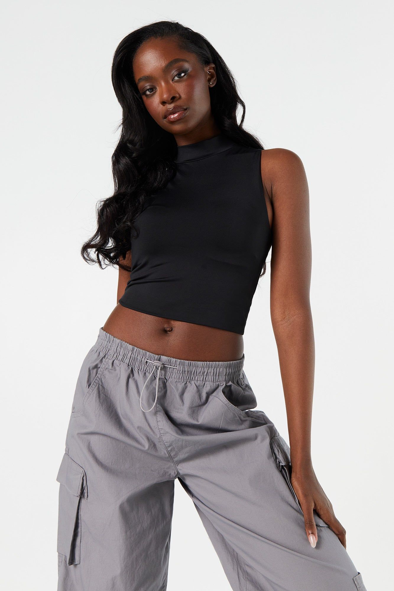 Contour Mock Neck Tank sold by Charlotte Russe product image thumbnail 4