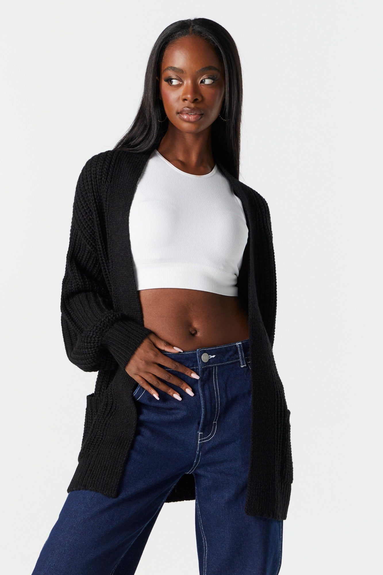 Long Sleeve Knit Cardigan sold by Charlotte Russe