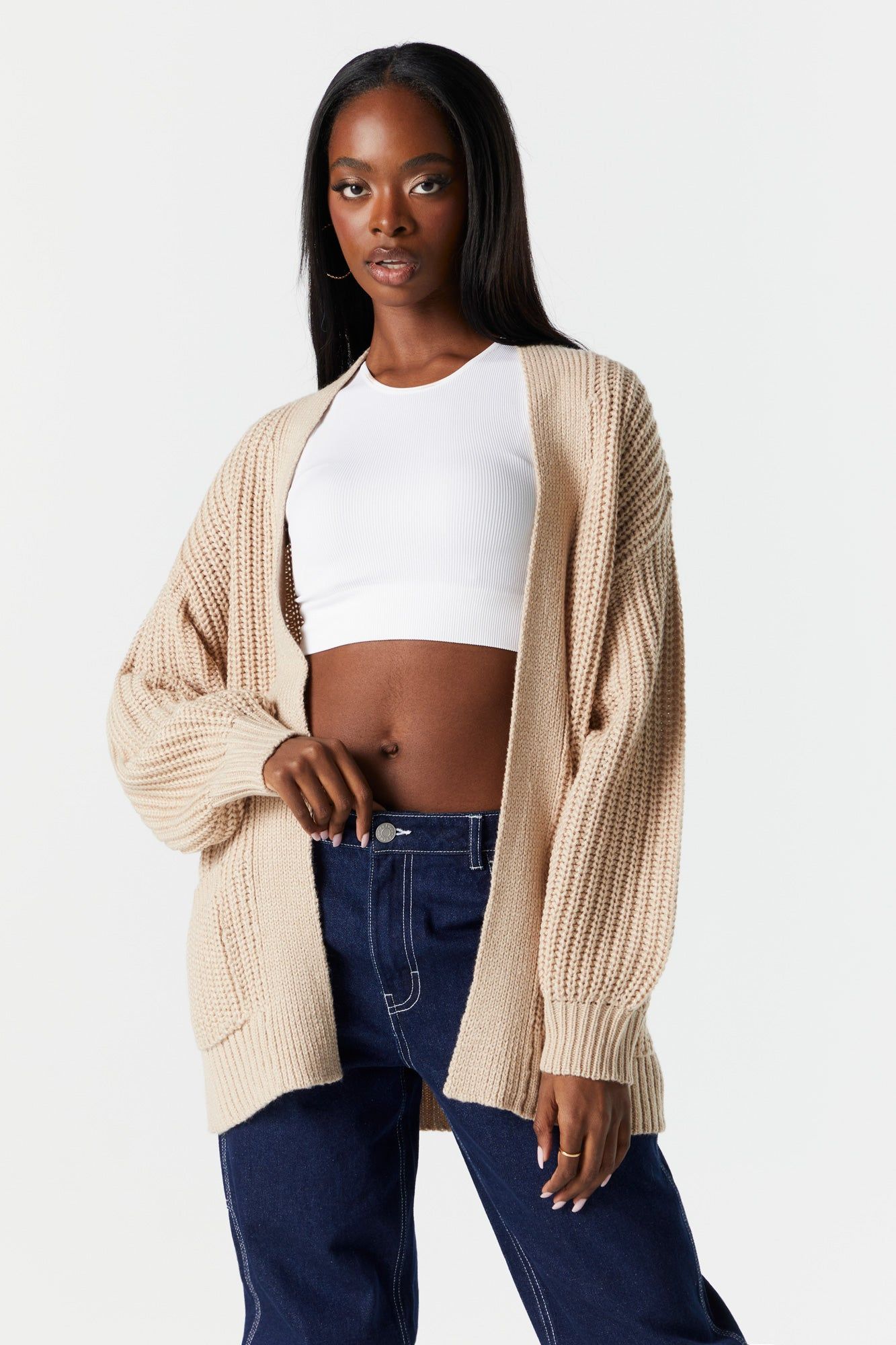 Long Sleeve Knit Cardigan sold by Charlotte Russe product image thumbnail 4