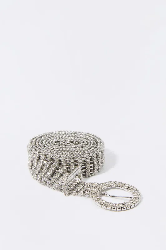 Rhinestone Circle Buckle Belt sold by Charlotte Russe