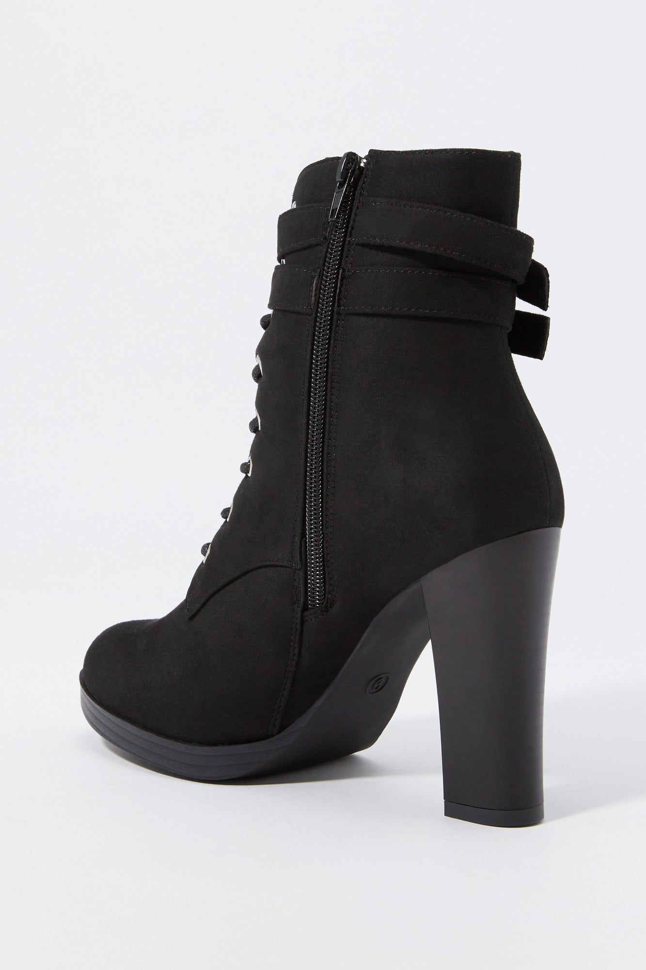 Faux-Suede Lace-Up Buckled Platform Boot sold by Charlotte Russe product image thumbnail 3