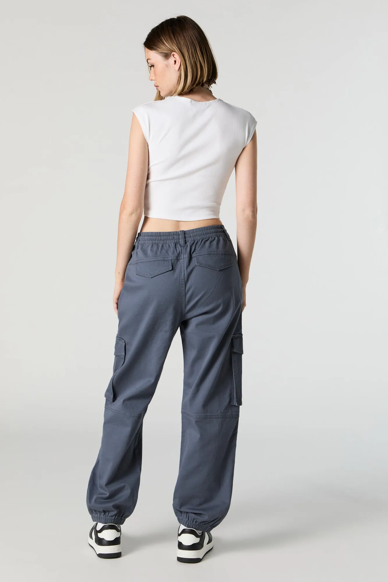 Drawstring Knee Seam Cargo Jogger sold by Charlotte Russe product image thumbnail 3