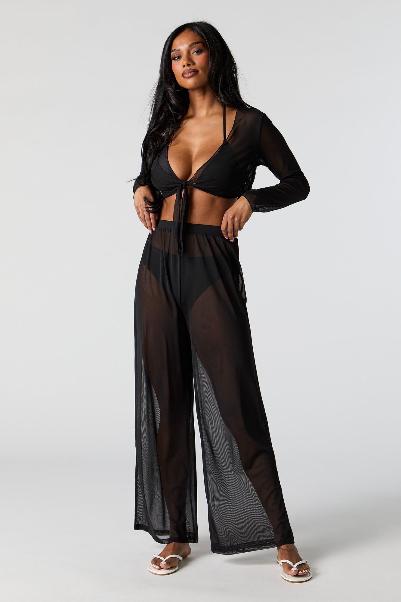 Mesh Wide Leg Pant Cover Up sold by Charlotte Russe