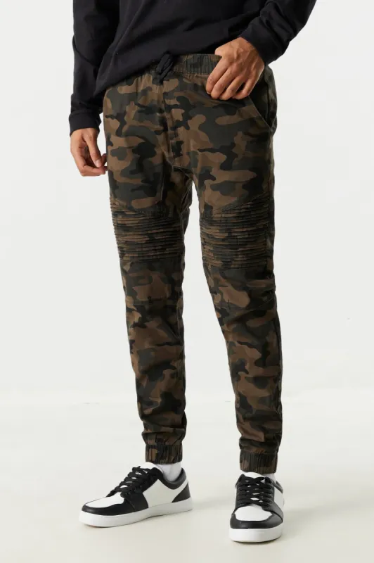 Camo Print Twill Moto Jogger sold by Charlotte Russe