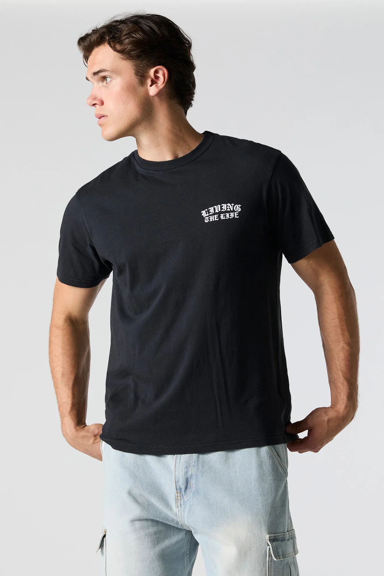 Living the Life Graphic T-Shirt sold by Charlotte Russe product image thumbnail 2