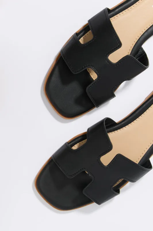 Faux Leather Slide Sandal sold by Charlotte Russe