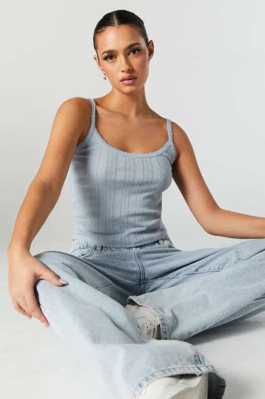 Pointelle Knit Tank sold by Charlotte Russe