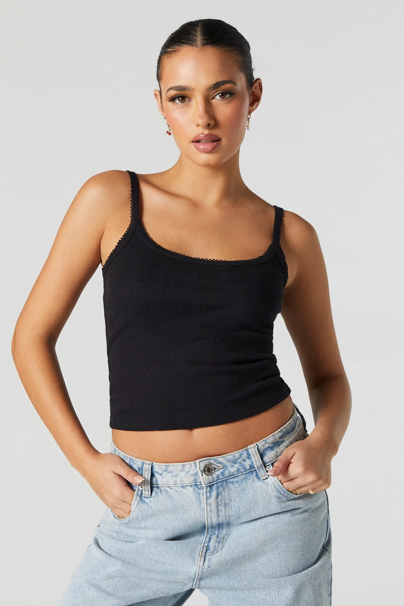 Pointelle Knit Tank sold by Charlotte Russe product image thumbnail 2