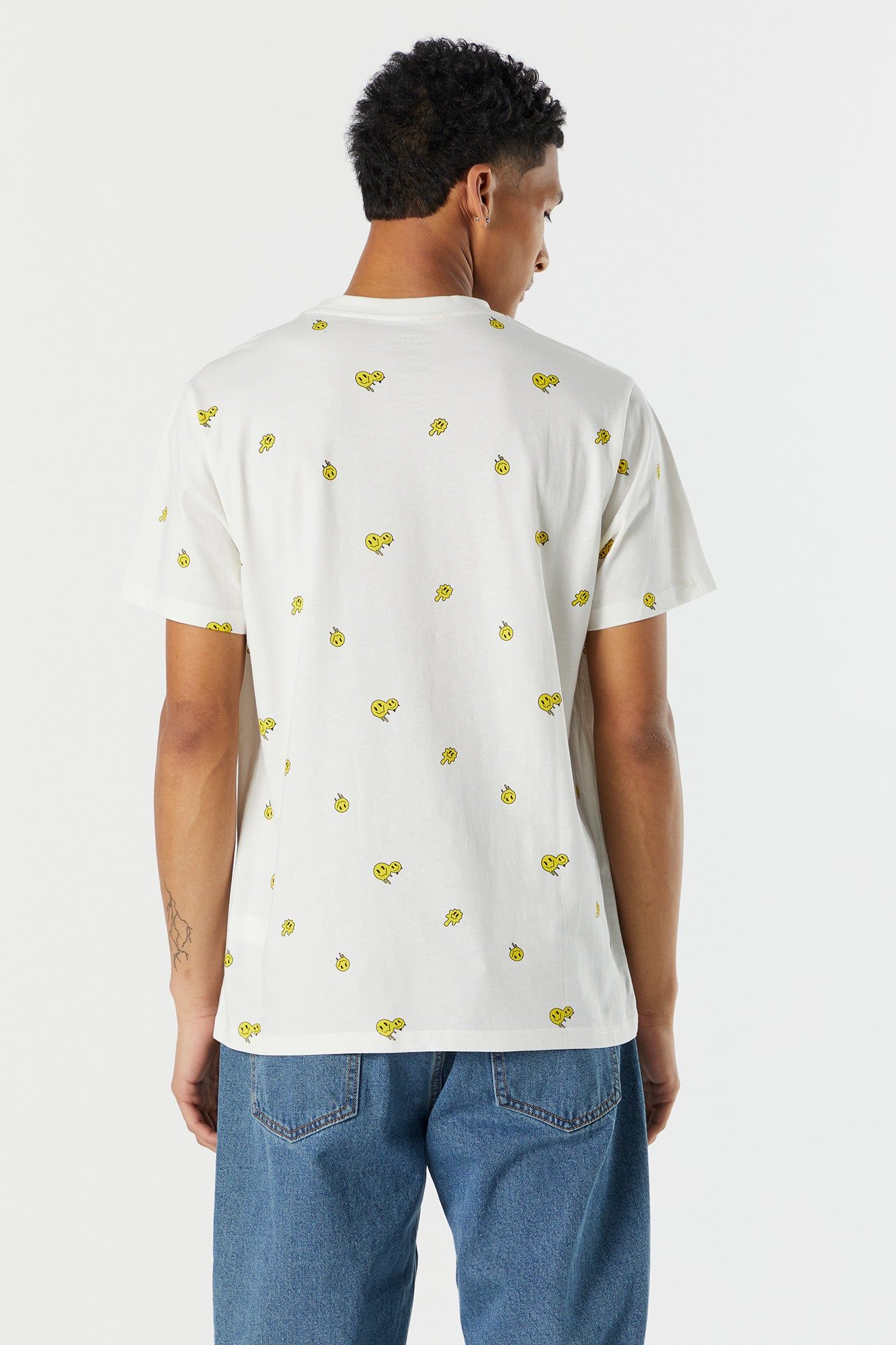 White Smiley Print T-Shirt sold by Charlotte Russe product image thumbnail 2