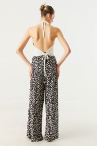 Black and White Floral Print Palazzo Pant sold by Charlotte Russe