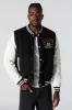 Faux-Leather Sleeve Embroidered Varsity Jacket sold by Charlotte Russe