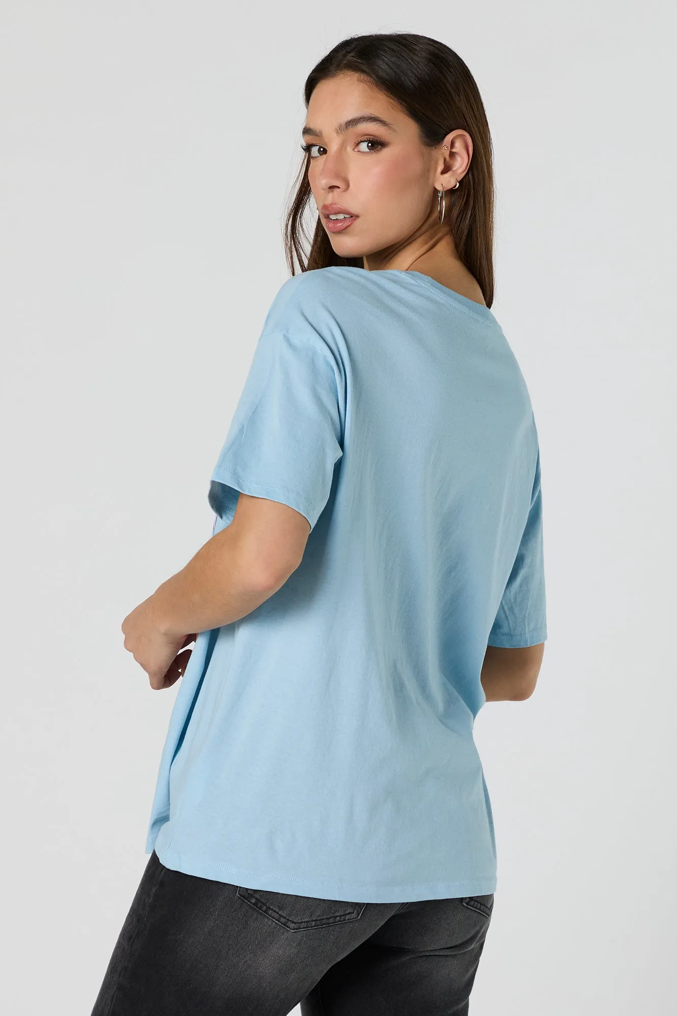 Stitch & Angel Graphic Boyfriend T-Shirt sold by Charlotte Russe product image thumbnail 4