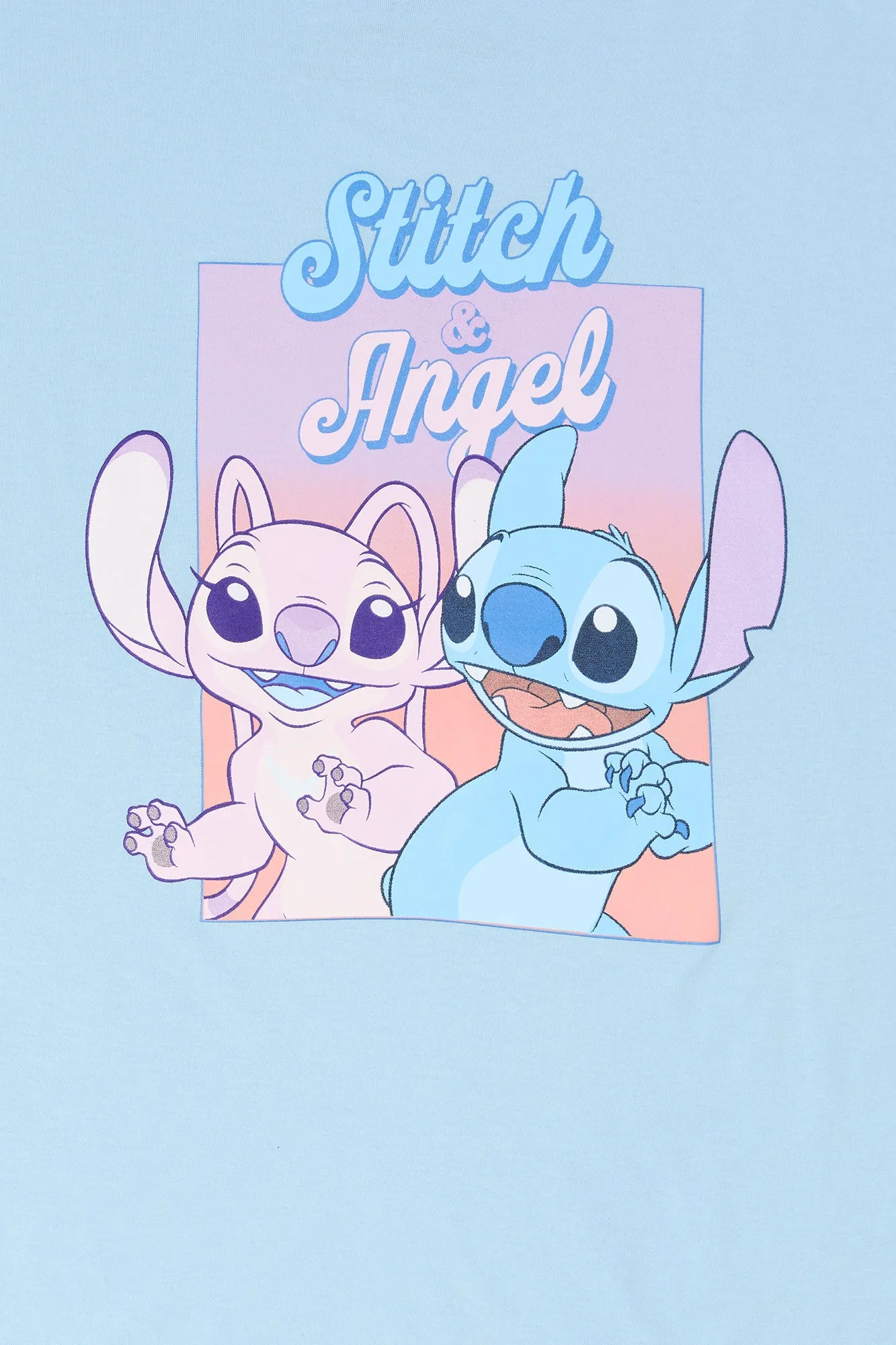 Stitch & Angel Graphic Boyfriend T-Shirt sold by Charlotte Russe