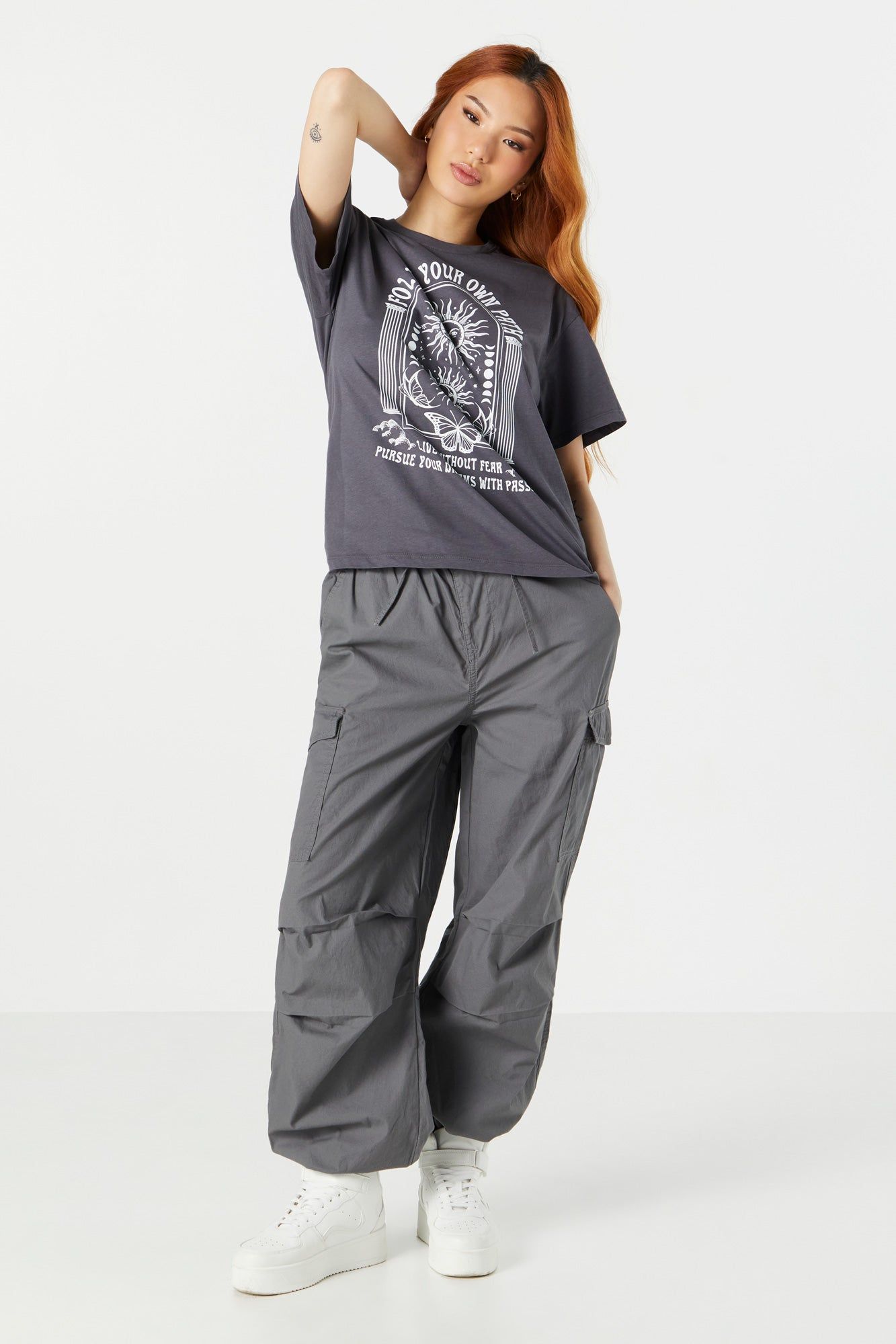 Follow Your Own Path Graphic T-Shirt sold by Charlotte Russe product image thumbnail 3