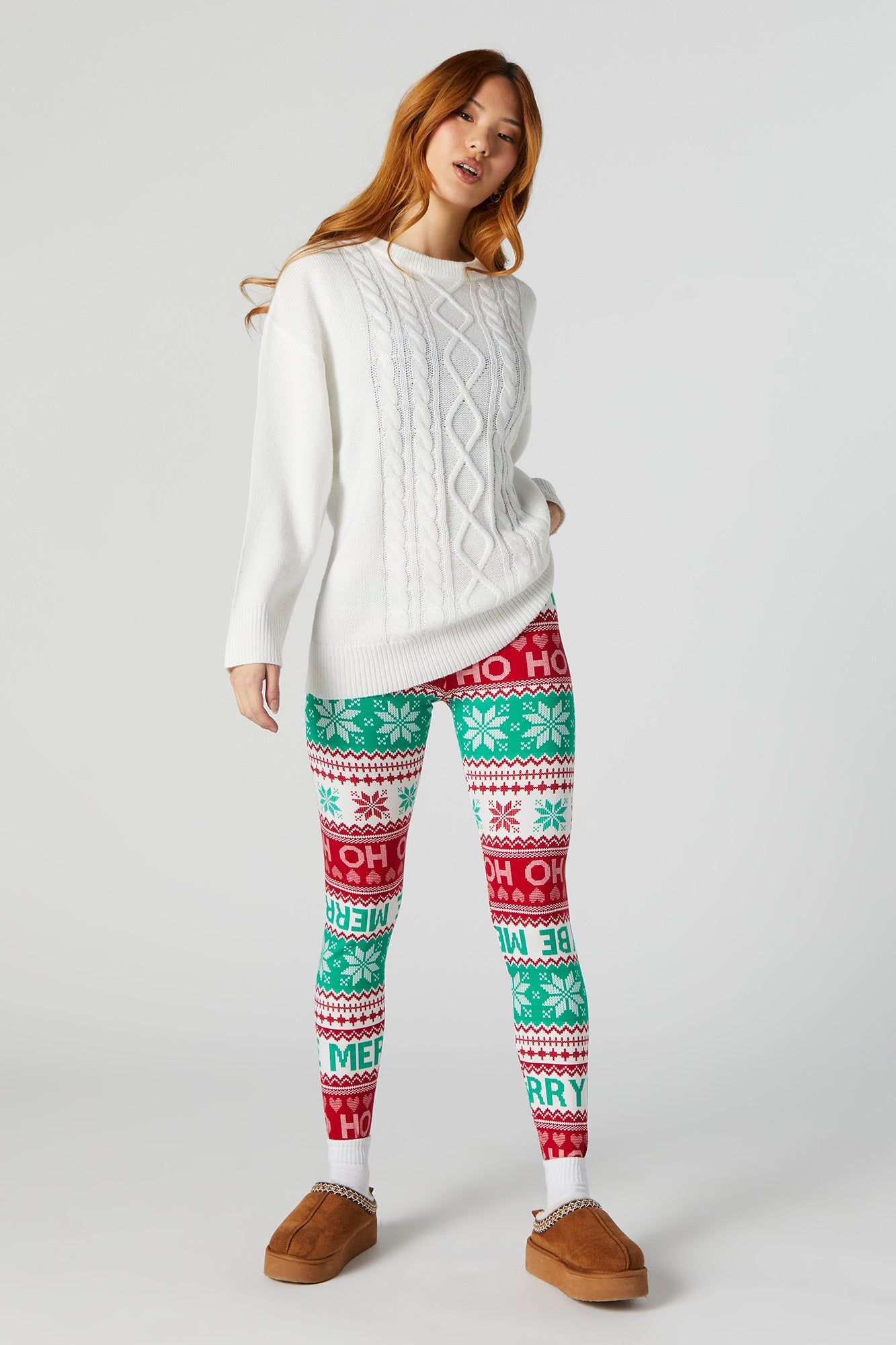 Be Merry Fairisle Print Xmas Fleece Legging sold by Charlotte Russe product image thumbnail 2