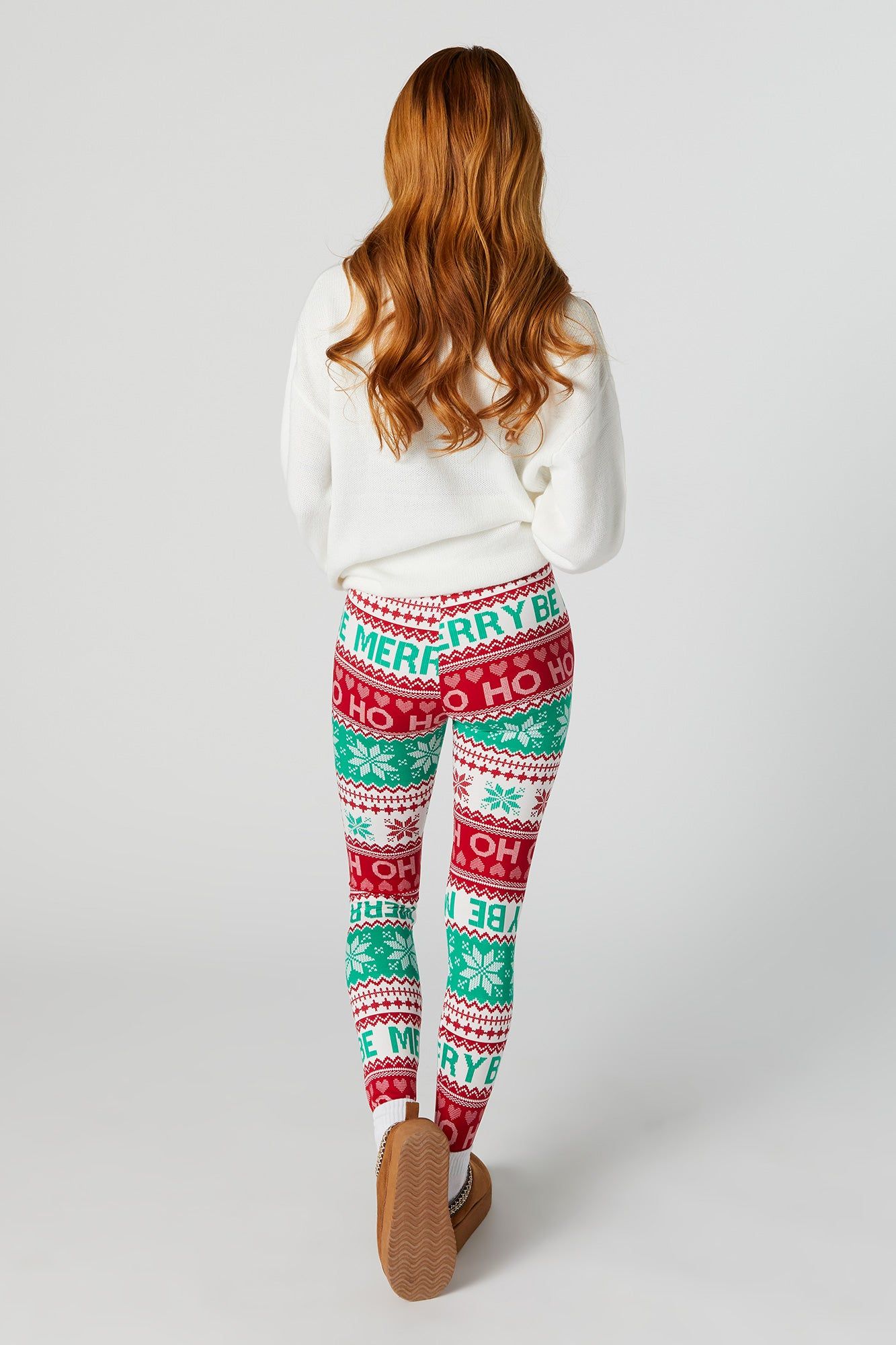 Be Merry Fairisle Print Xmas Fleece Legging sold by Charlotte Russe product image thumbnail 3