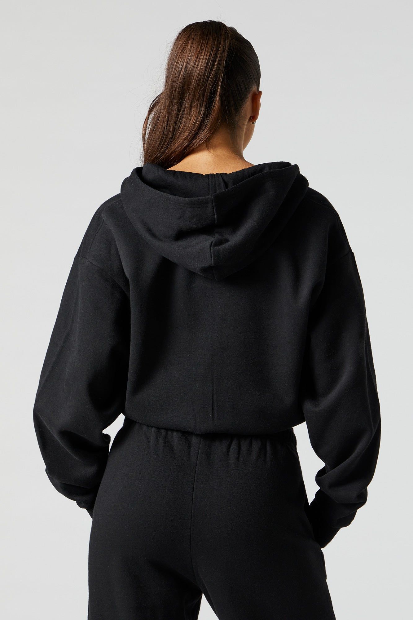 Zip-Up Cropped Fleece Hoodie sold by Charlotte Russe product image thumbnail 6