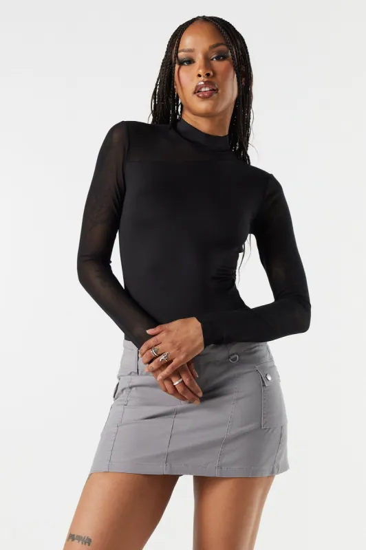 Mesh Cut Out Bodysuit sold by Charlotte Russe