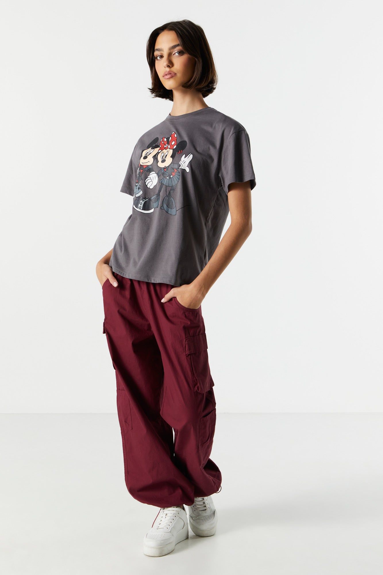 Minnie and Mickey Graphic Boyfriend T-Shirt sold by Charlotte Russe product image thumbnail 3