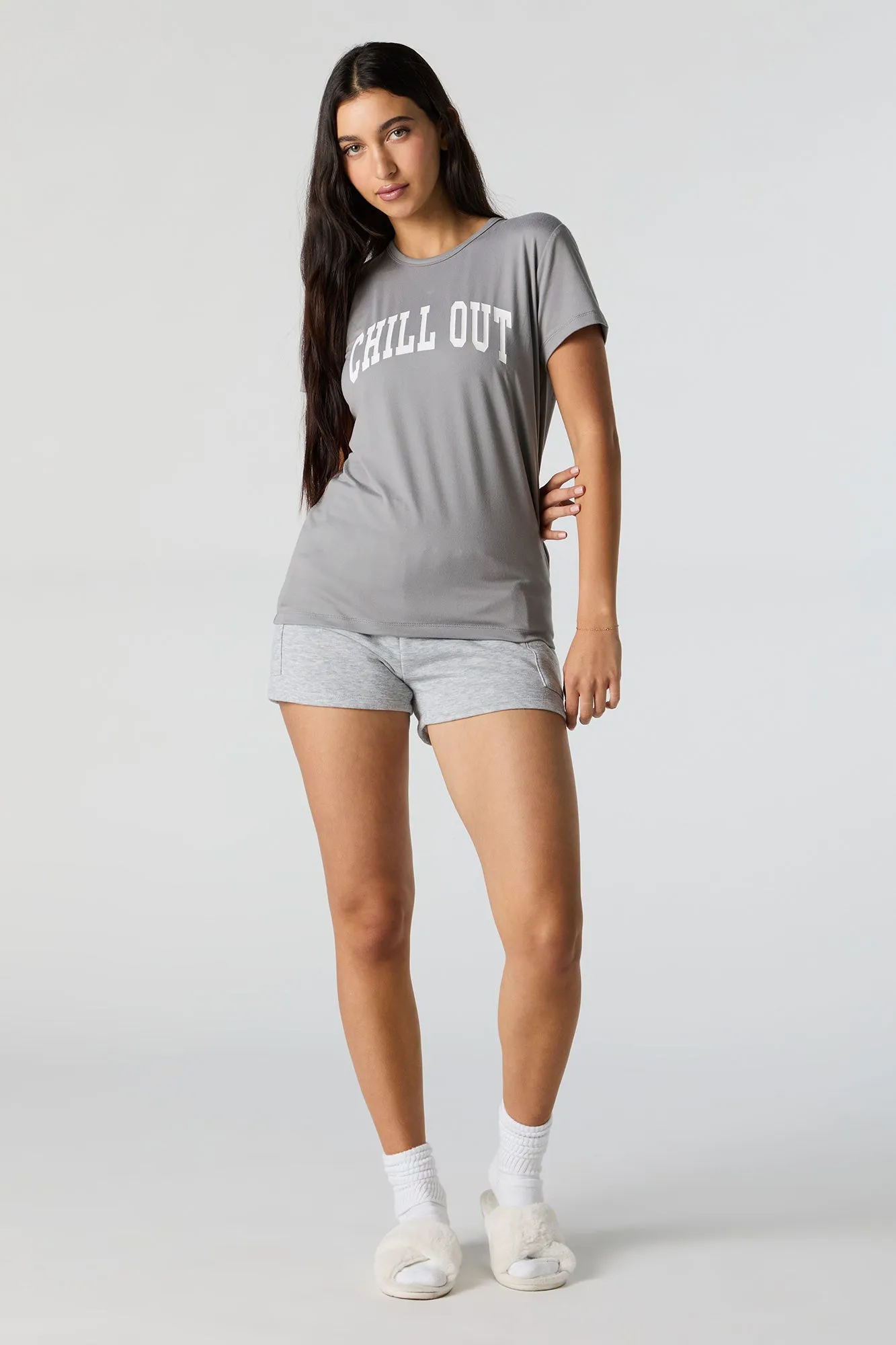 Chill Out Graphic Pajama T-Shirt sold by Charlotte Russe product image thumbnail 3