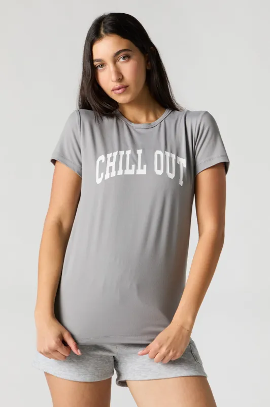 Chill Out Graphic Pajama T-Shirt sold by Charlotte Russe