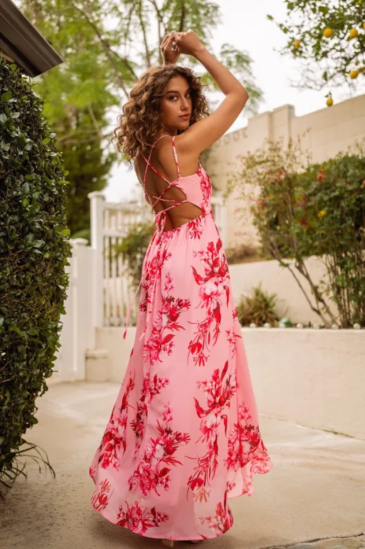 Chiffon Floral High-Low Wrap Dress sold by Charlotte Russe