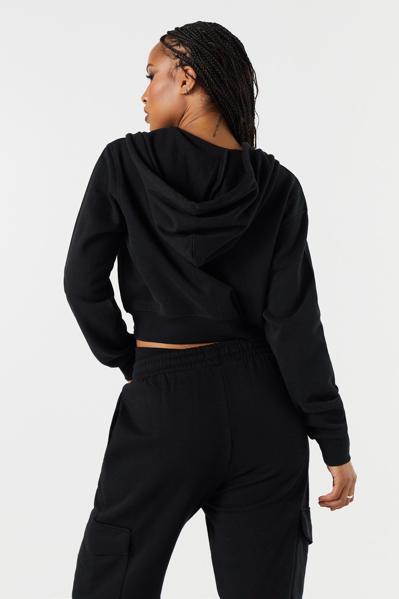 Fleece Zip-Up Hoodie sold by Charlotte Russe product image thumbnail 5