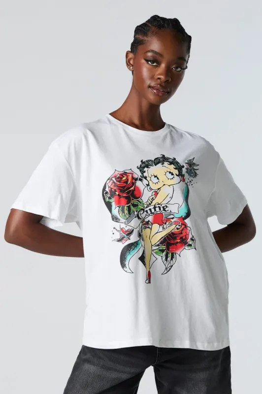 Betty Boop Cutie Graphic Boyfriend T-Shirt sold by Charlotte Russe
