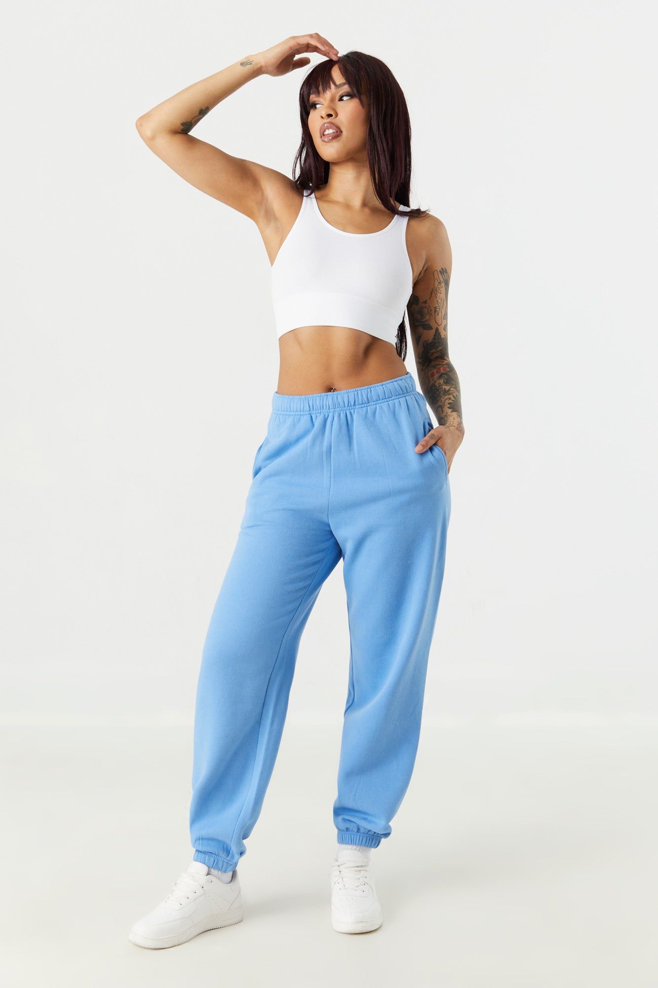 Fleece High Rise Boyfriend Jogger sold by Charlotte Russe