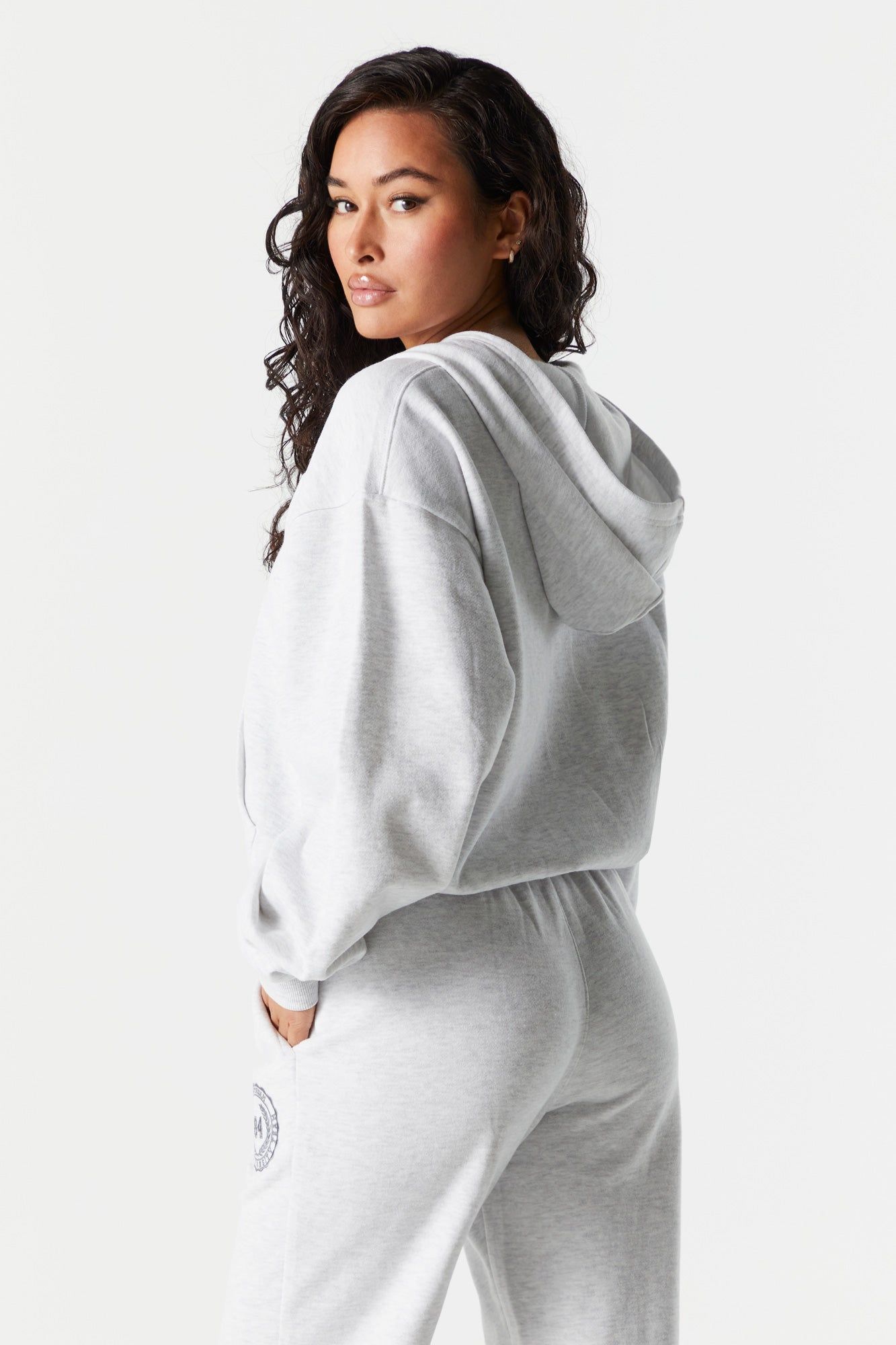 84 Embroidered Zip Up Varsity Hoodie sold by Charlotte Russe product image thumbnail 2