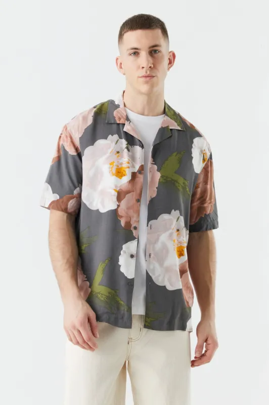 Urban Resort Flower Print Button-Up Shirt sold by Charlotte Russe