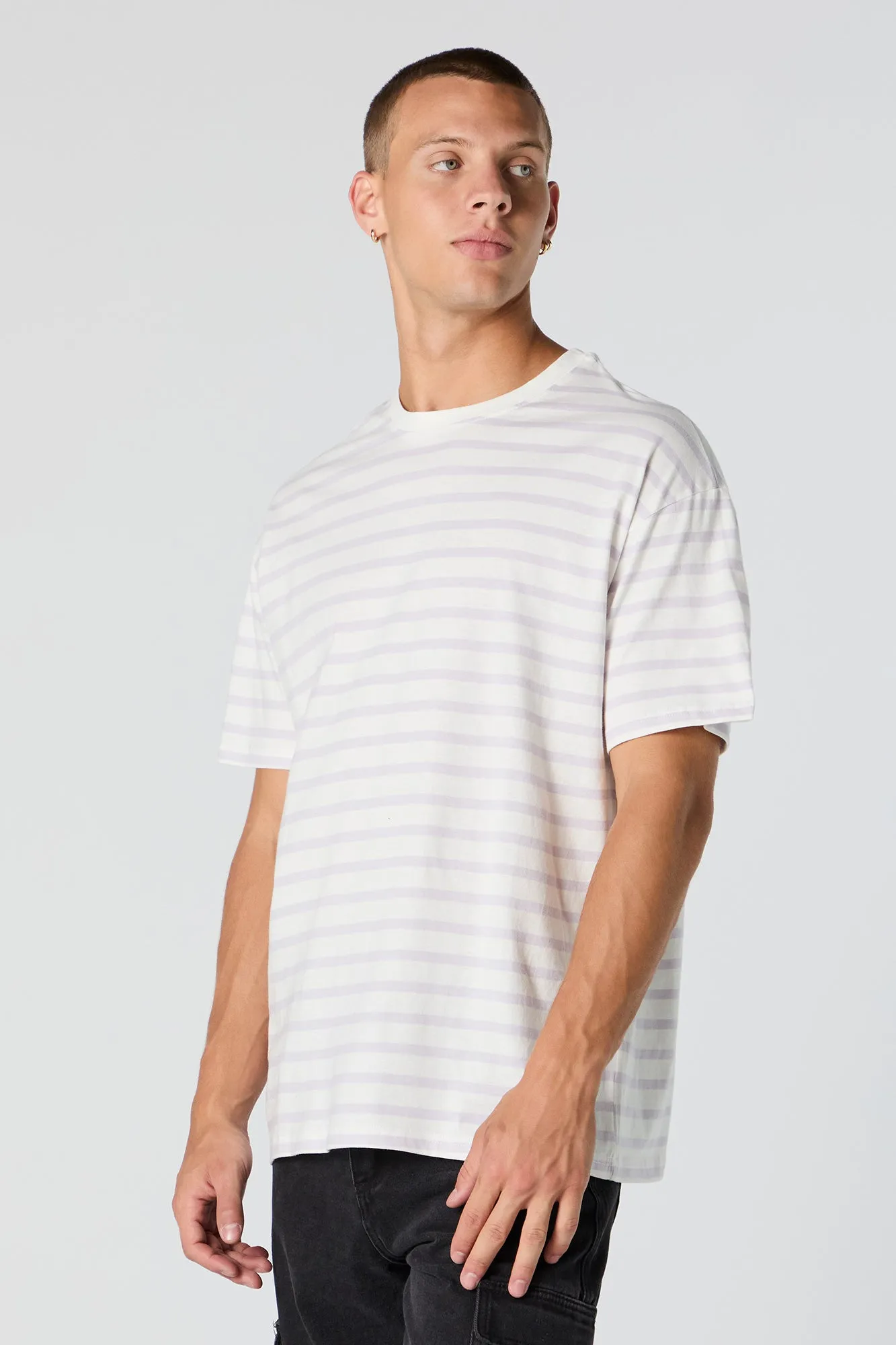 Striped Crewneck T-Shirt sold by Charlotte Russe product image thumbnail 4