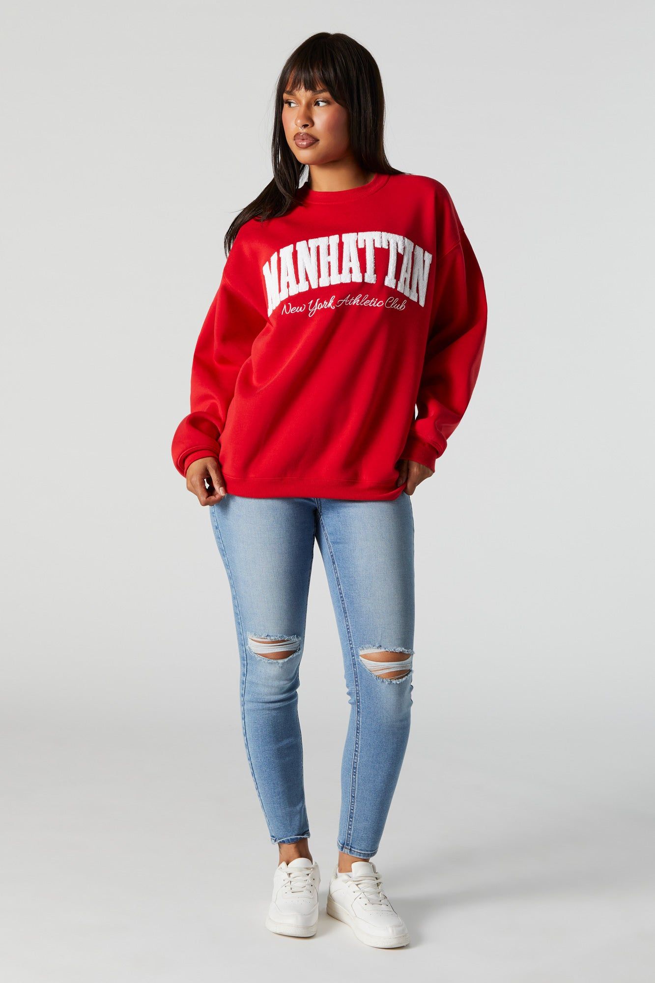 Miami Medium Wash Distressed High Rise Jean sold by Charlotte Russe