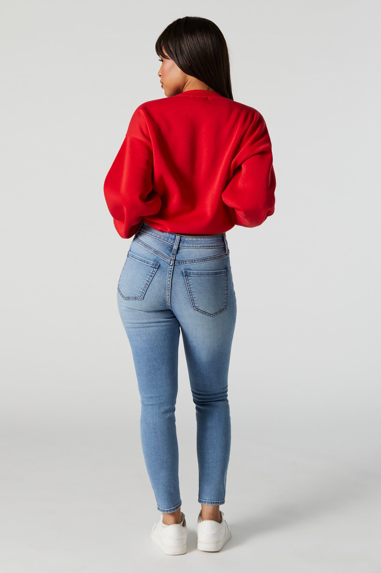 Miami Medium Wash Distressed High Rise Jean sold by Charlotte Russe product image thumbnail 3