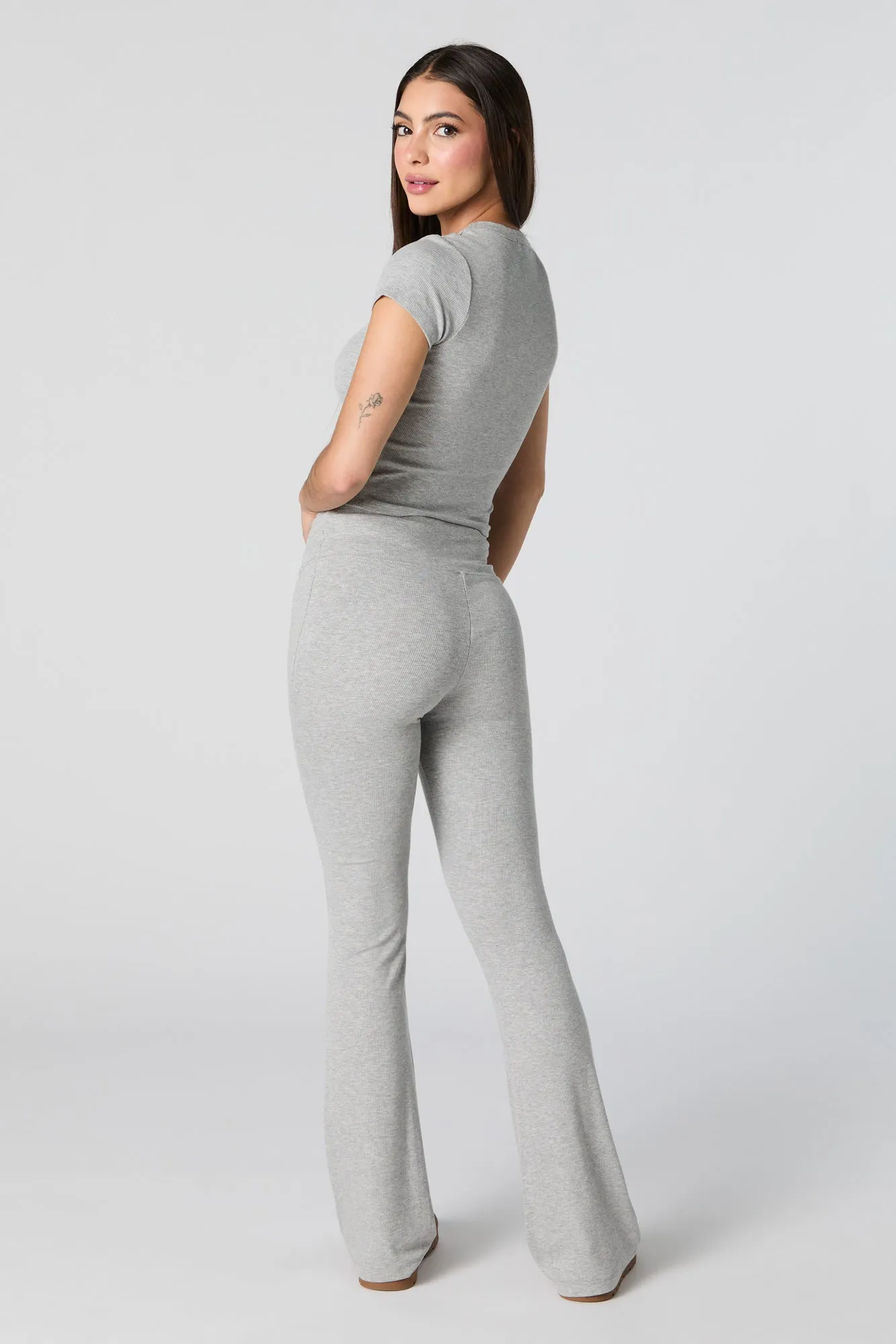 Active Ribbed Flare Pant sold by Charlotte Russe product image thumbnail 3