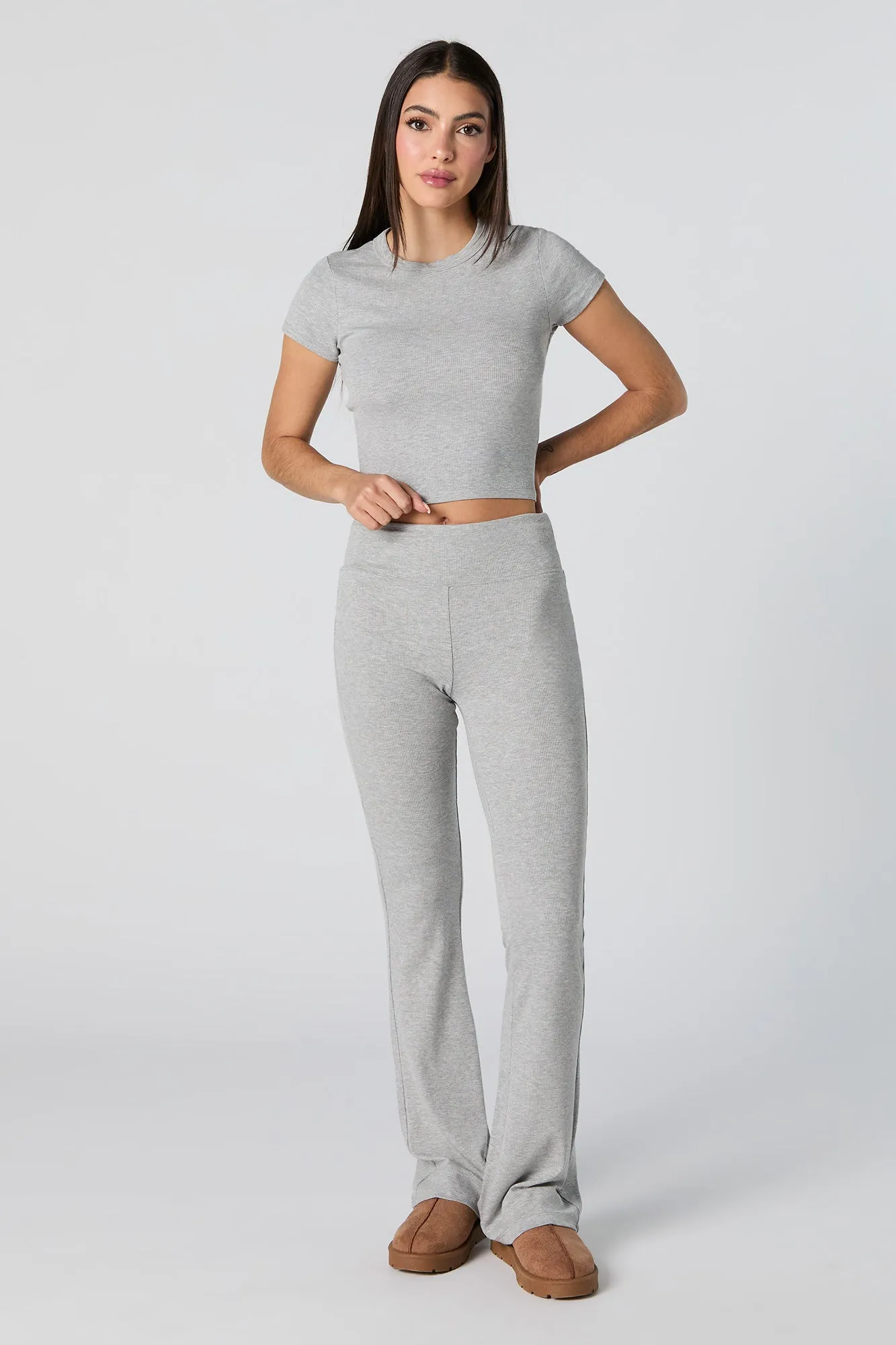 Active Ribbed Flare Pant sold by Charlotte Russe