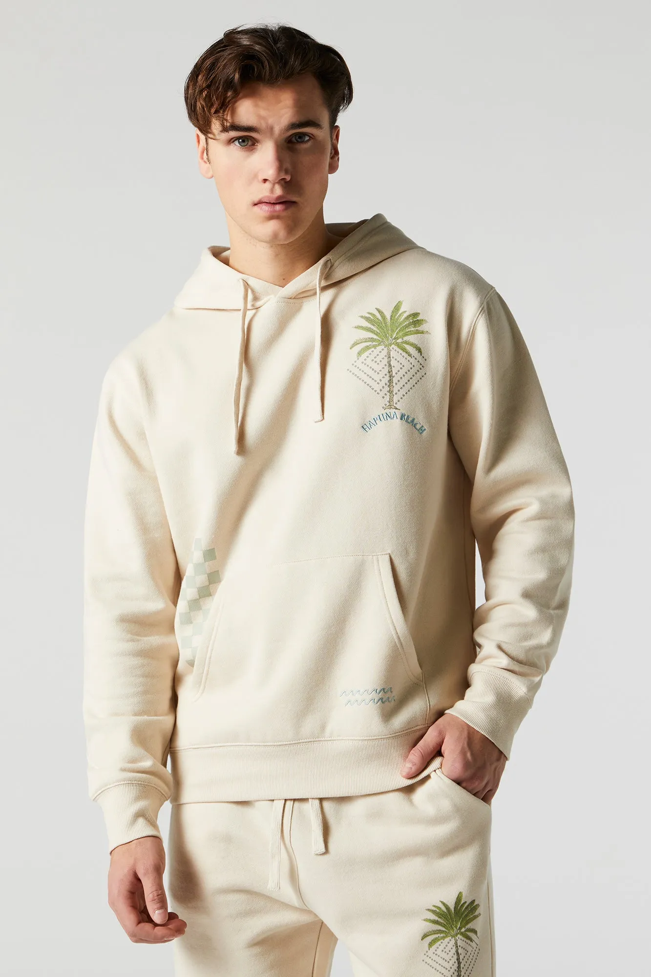 Hapuna Beach Embroidered Fleece Hoodie sold by Charlotte Russe product image thumbnail 4