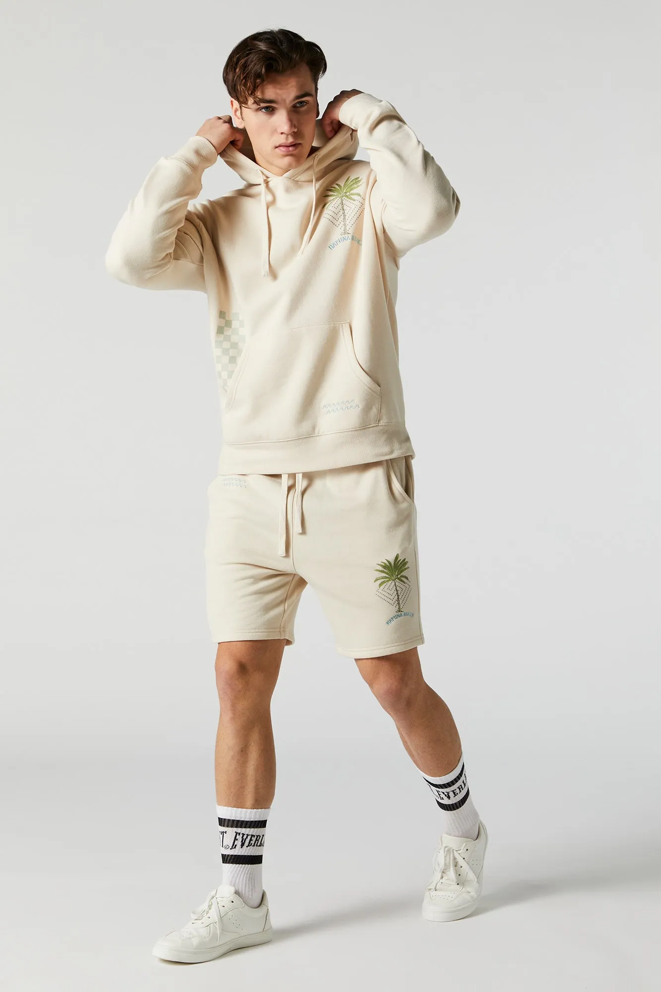 Hapuna Beach Embroidered Fleece Hoodie sold by Charlotte Russe product image thumbnail 3
