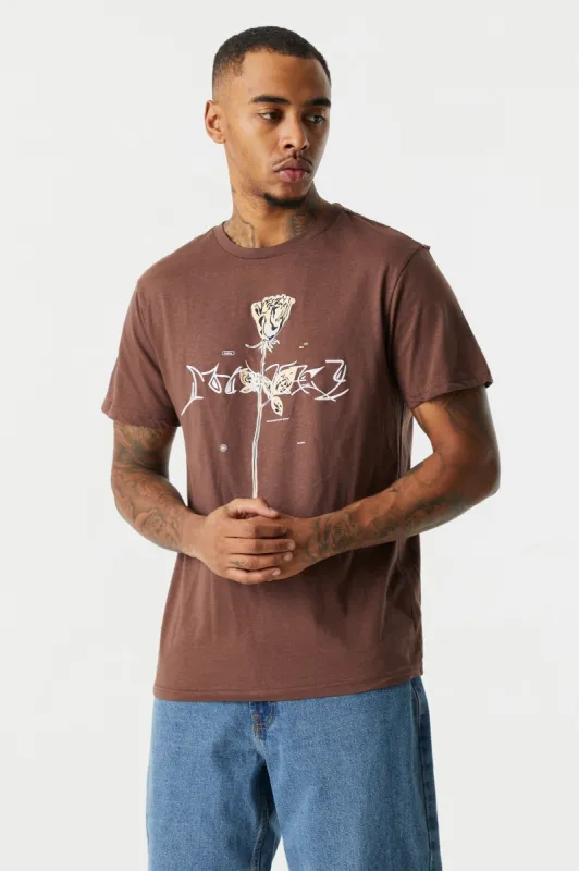 Gold Rose Graphic T-Shirt sold by Charlotte Russe