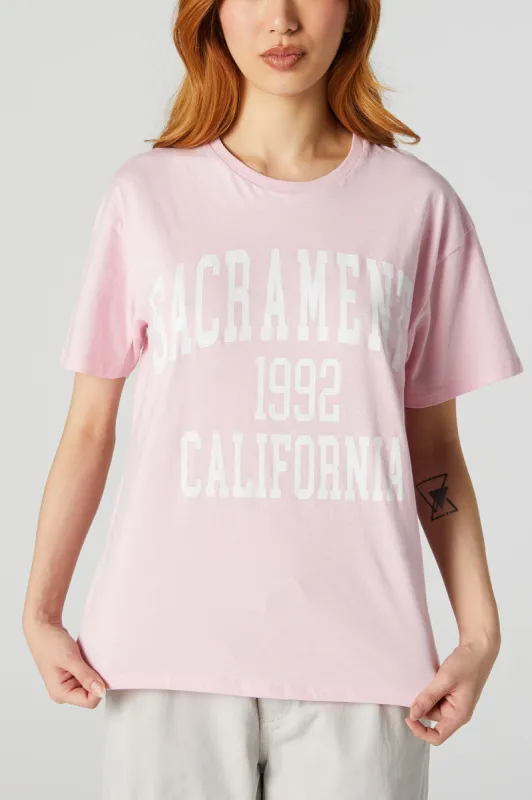 Sacramento California Varsity Graphic Boyfriend T-Shirt sold by Charlotte Russe