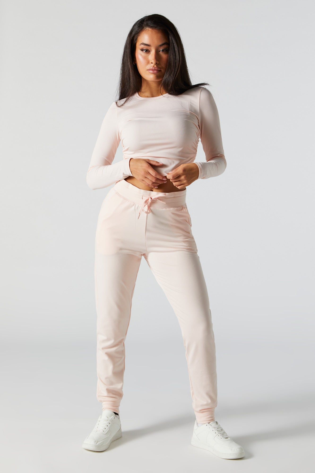 Side Cinched Long Sleeve Crop Top sold by Charlotte Russe product image thumbnail 3