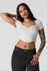 Ribbed Corset Short Sleeve Crop Top sold by Charlotte Russe