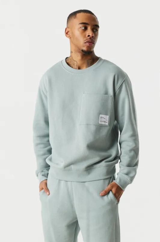 Essential Patch Pocket Resort Fleece Sweatshirt sold by Charlotte Russe