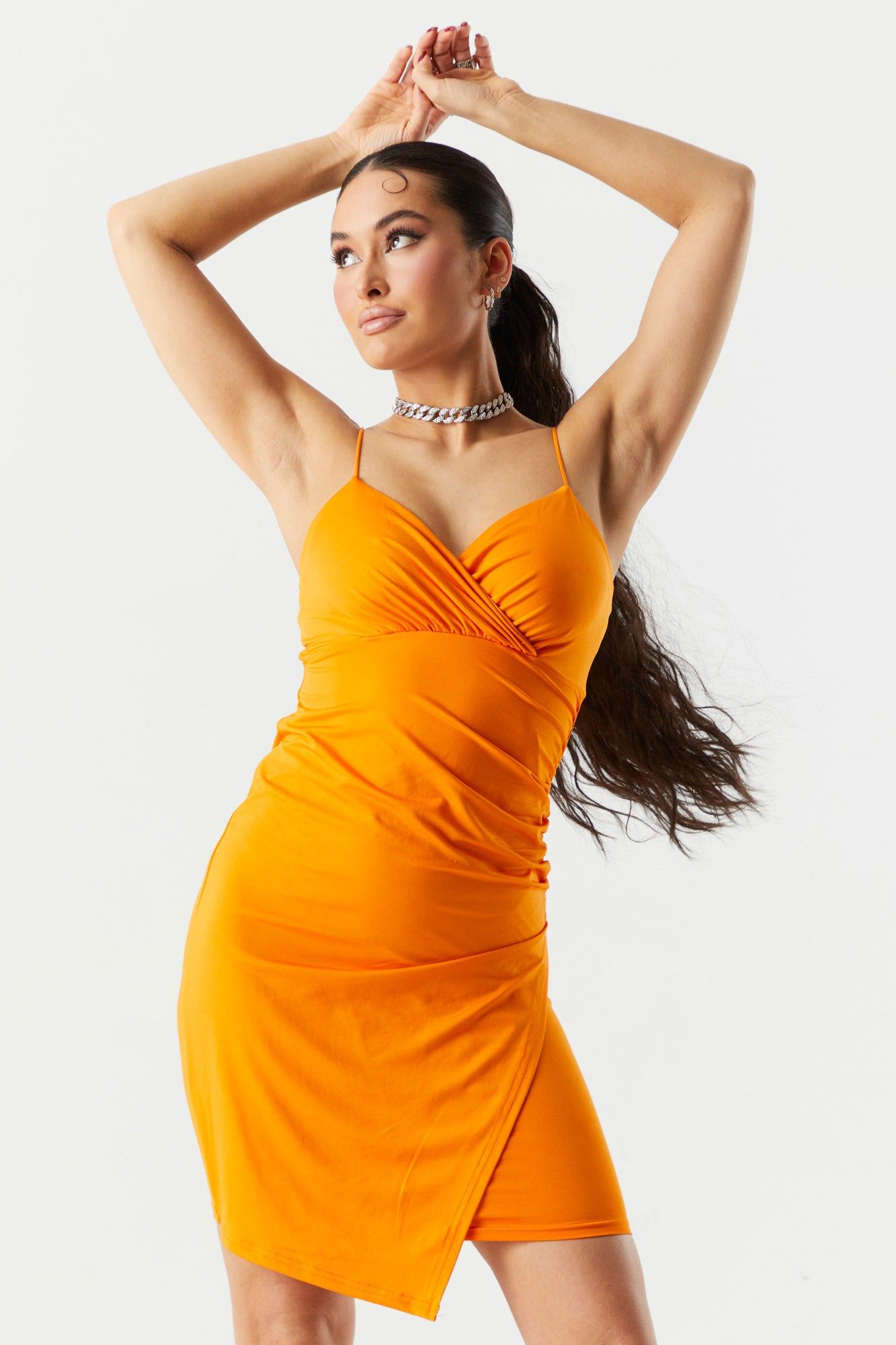 Surplice Wrap Dress sold by Charlotte Russe product image thumbnail 4