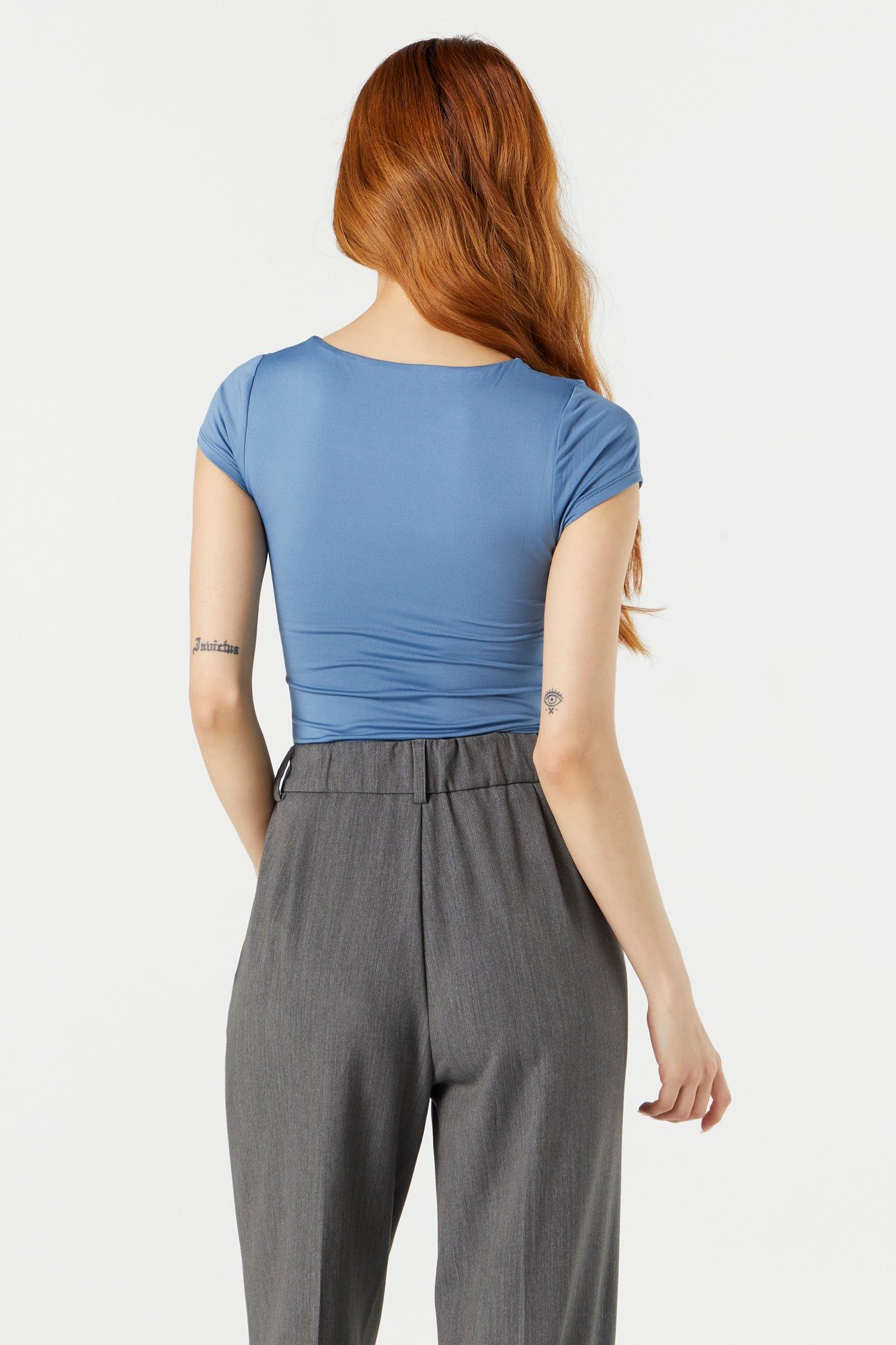 Square Neck Contour Short Sleeve Bodysuit sold by Charlotte Russe product image thumbnail 7