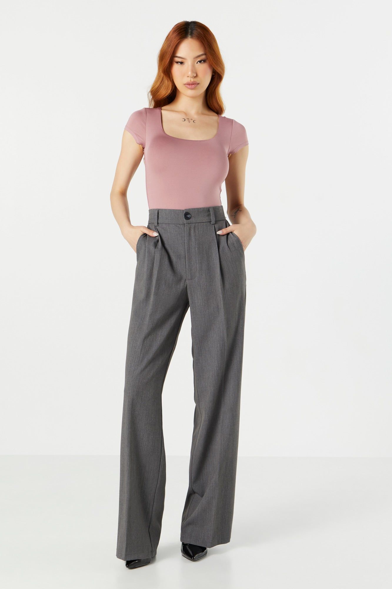 Square Neck Contour Short Sleeve Bodysuit sold by Charlotte Russe product image thumbnail 15