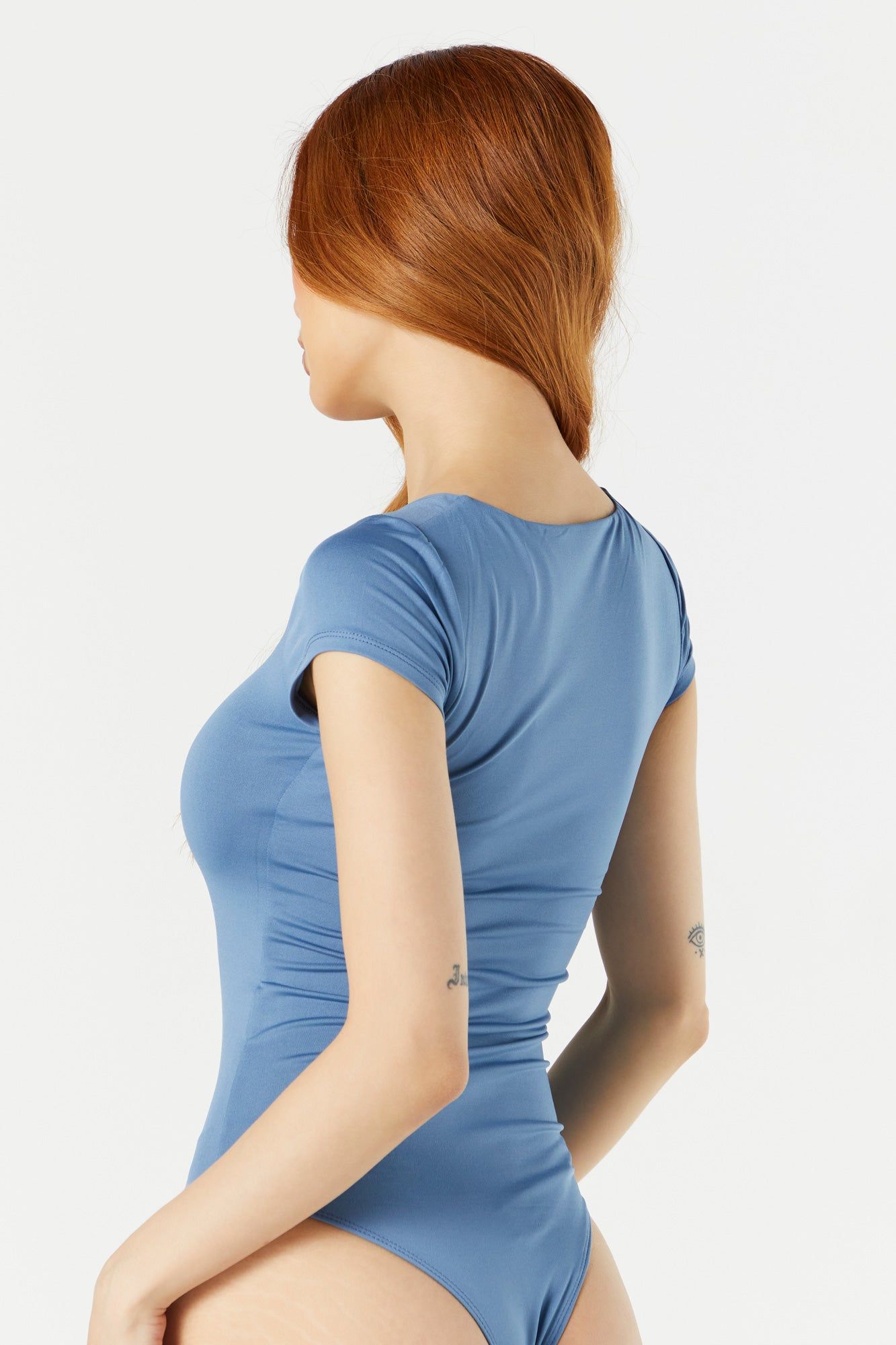 Square Neck Contour Short Sleeve Bodysuit sold by Charlotte Russe product image thumbnail 9