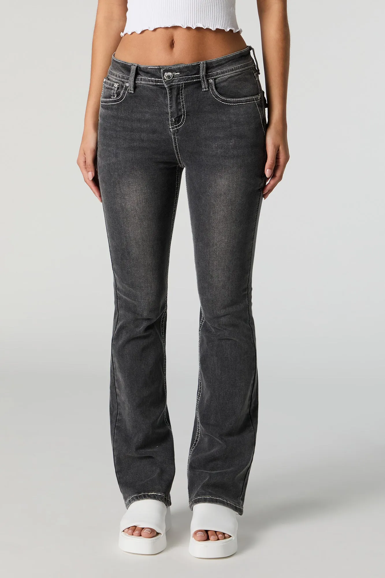 Rhinestone Wing Embroidered Bootcut Jean sold by Charlotte Russe product image thumbnail 5