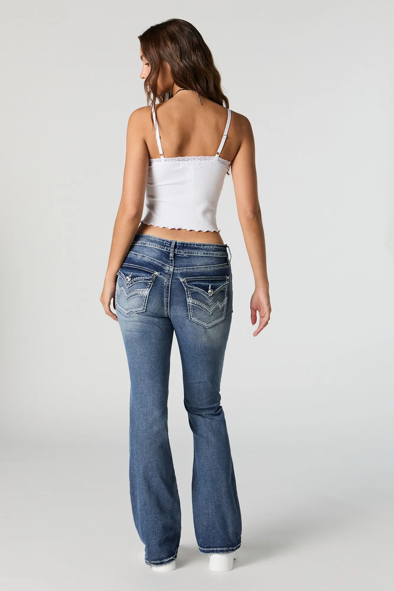 Rhinestone Wing Embroidered Bootcut Jean sold by Charlotte Russe product image thumbnail 3
