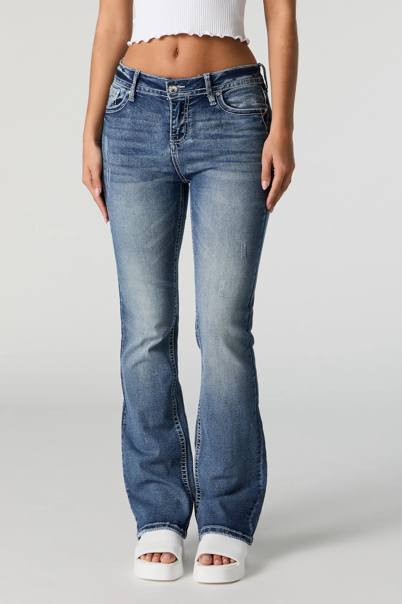 Rhinestone Wing Embroidered Bootcut Jean sold by Charlotte Russe product image thumbnail 2